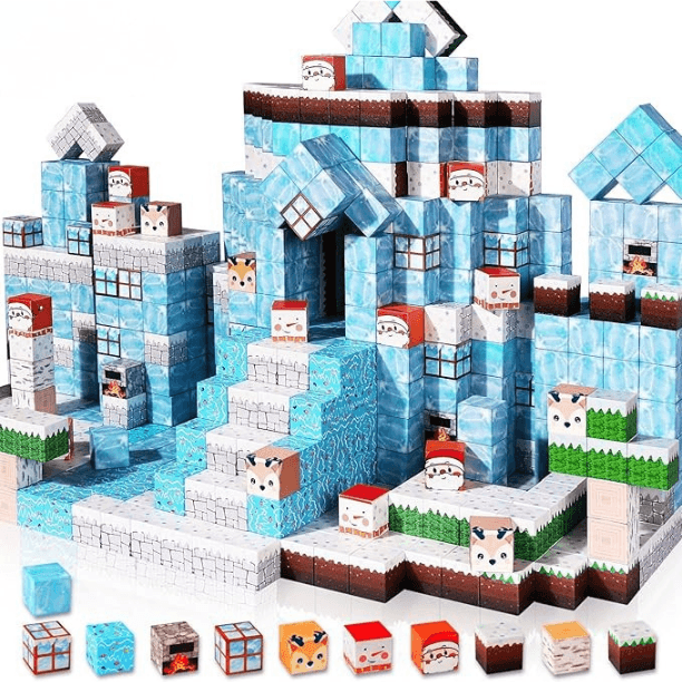 WINTERCRAFT - Zimowe klocki magnetyczne XL (96 sztuk)