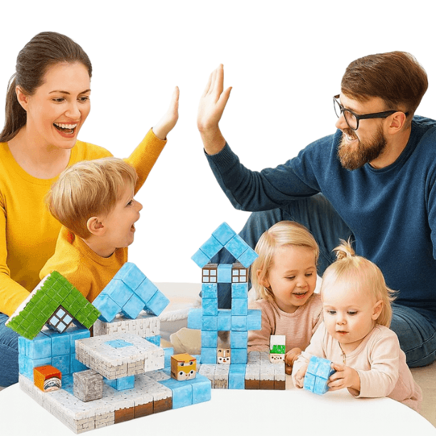 WINTERCRAFT - Zimowe klocki magnetyczne XL (96 sztuk)