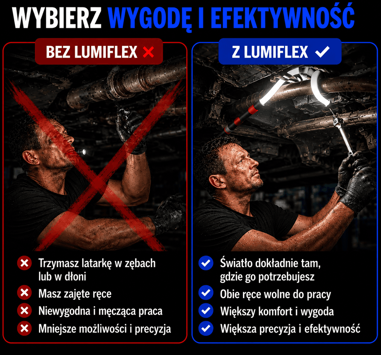 Lumiflex – Elastyczna Lampa Warsztatowa LED 73 cm