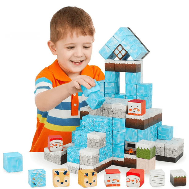 WINTERCRAFT - Zimowe klocki magnetyczne XL (96 sztuk)